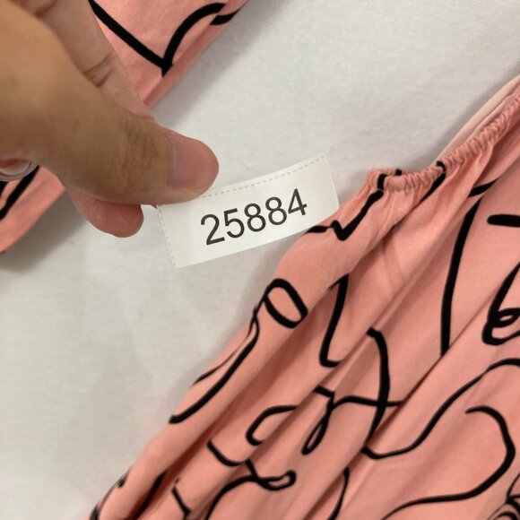 New Eloquii size 22 Pink Black Abstract Smocked Bodice Cut-out Midi Dress - Picture 11 of 11